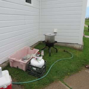 Setup to cook lobsters