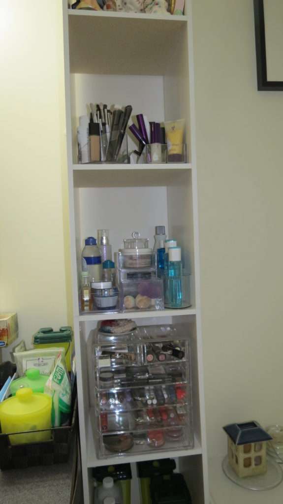 Makeup is easy to find, and neatly organized